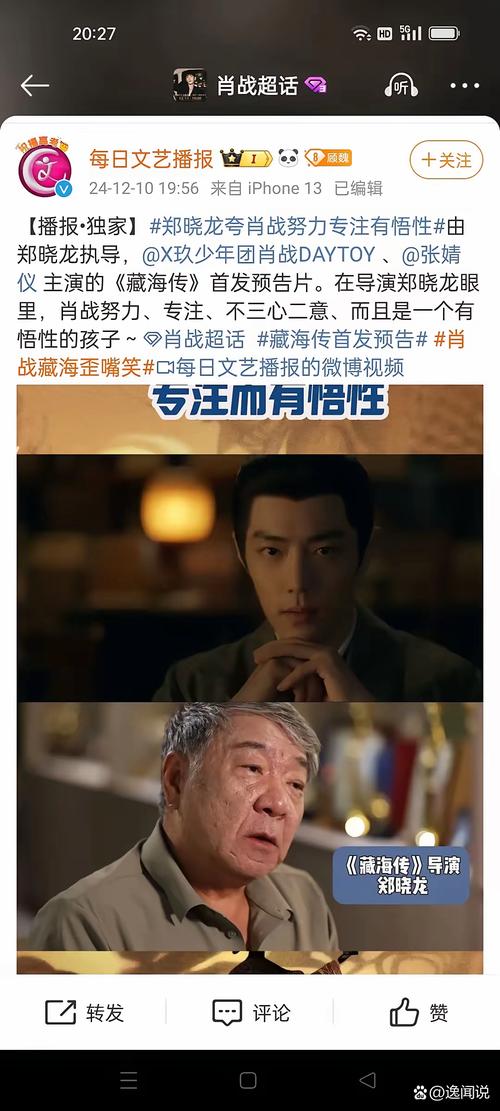 导演夸肖战在藏海传里演得好的简单介绍