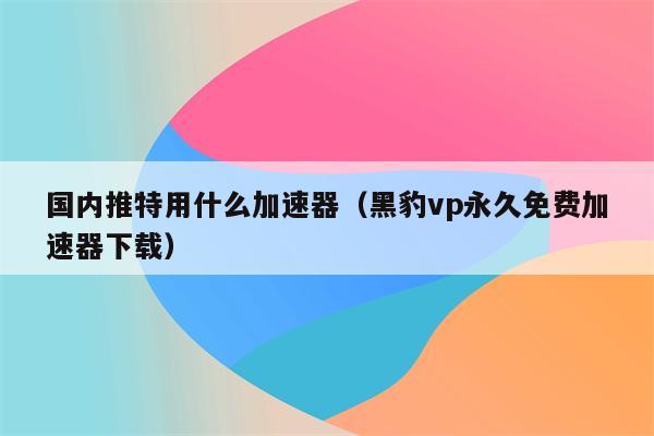 黑豹加速器是干嘛用的_黑豹加速器testflight