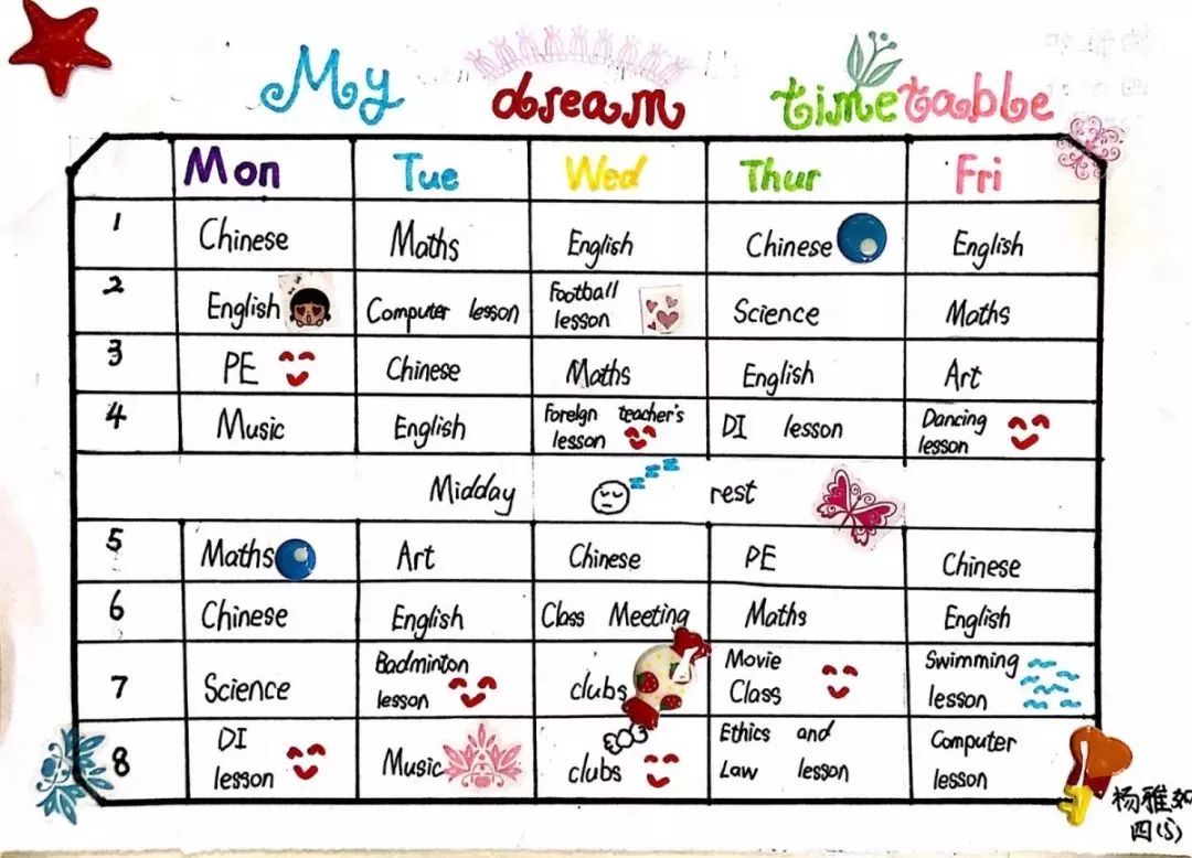 mytimetable五句话作文_my timetable英语作文带中文翻译