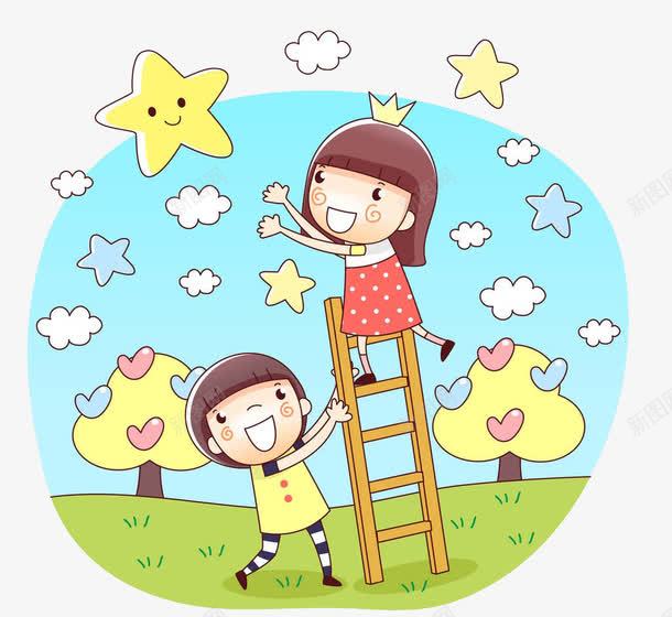 小孩趴梯子卡通图片-小孩爬梯子的视频动画